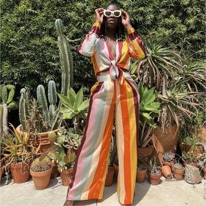 Fe Noel X Target Mixed Vertical Stripe Print Palazzo Pants NWT. SOLD OUT!